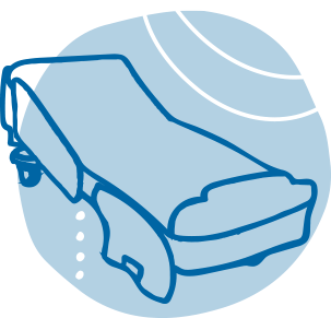 Cartoon icon of a stretcher