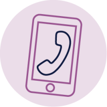 Cartoon icon of a cell phone