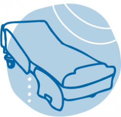 Cartoon icon of wireless smart bed
