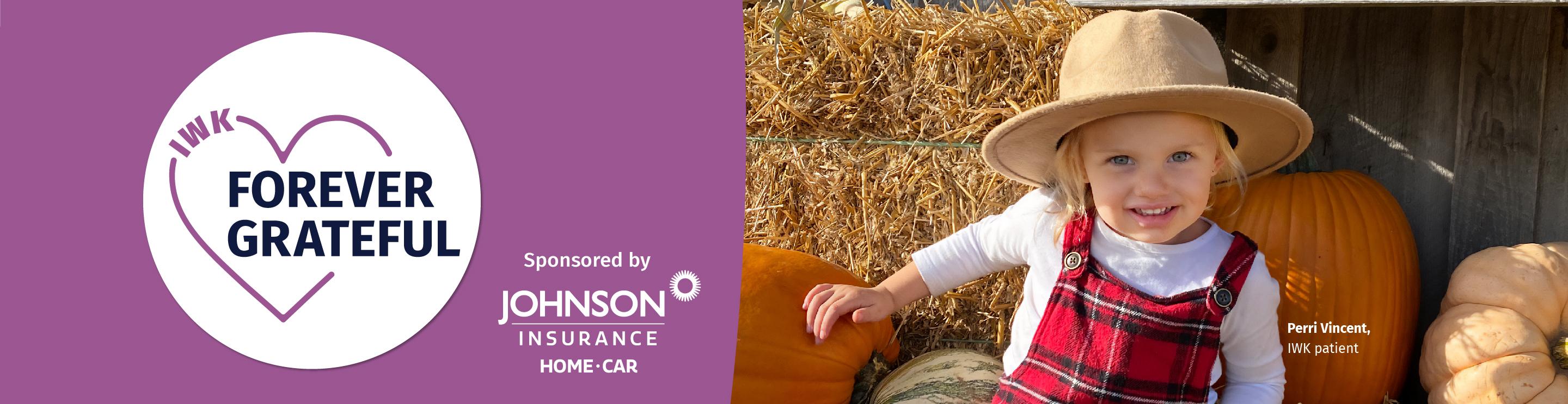 Forever Grateful Banner Image including logo, and a picture of a patient