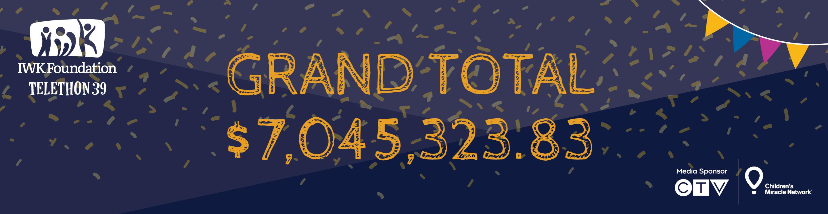 Telethon 39 Grand Total $7,045,323.83