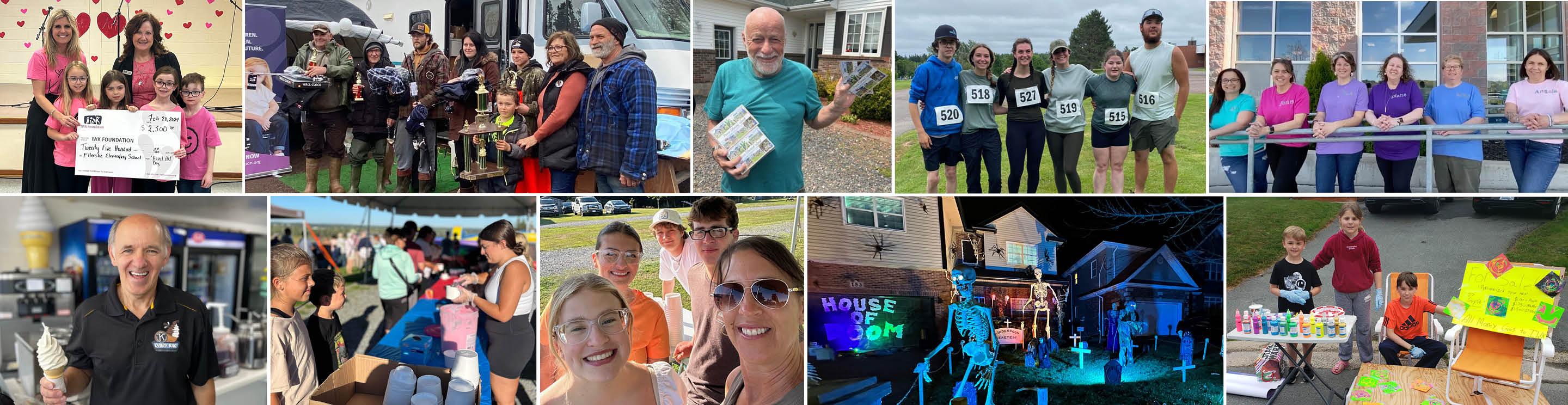 Collage of community members of all ages fundraising in support of the IWK Foundation.