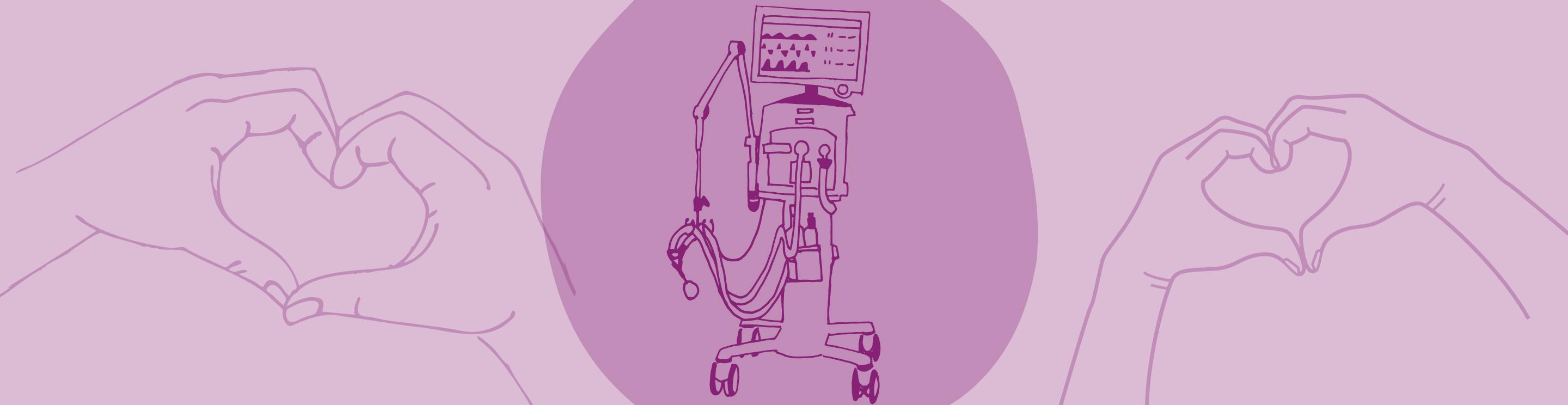 Cartoon drawing of a ventilator