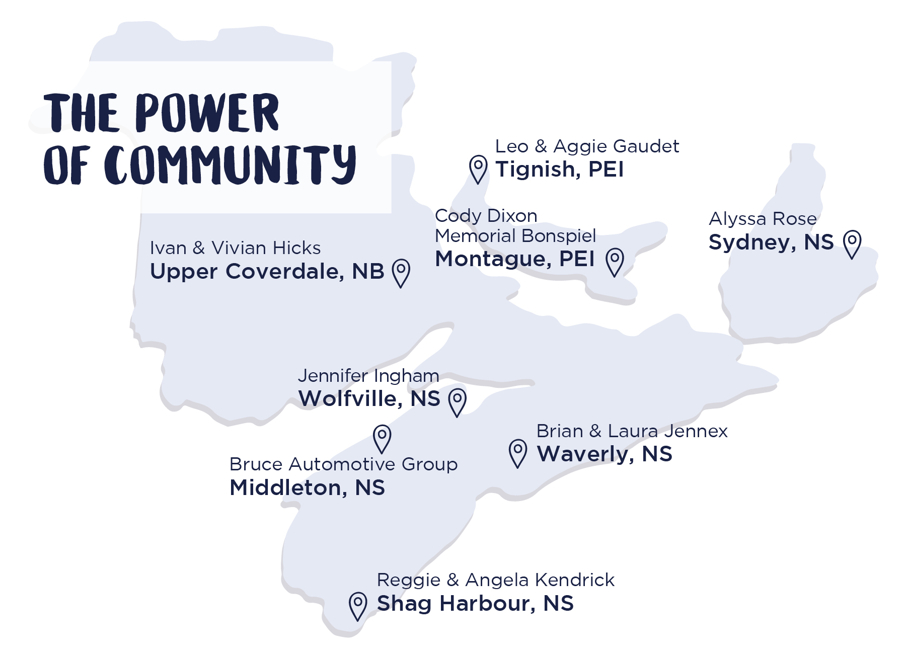 Illustrated map of the Maritime Provinces